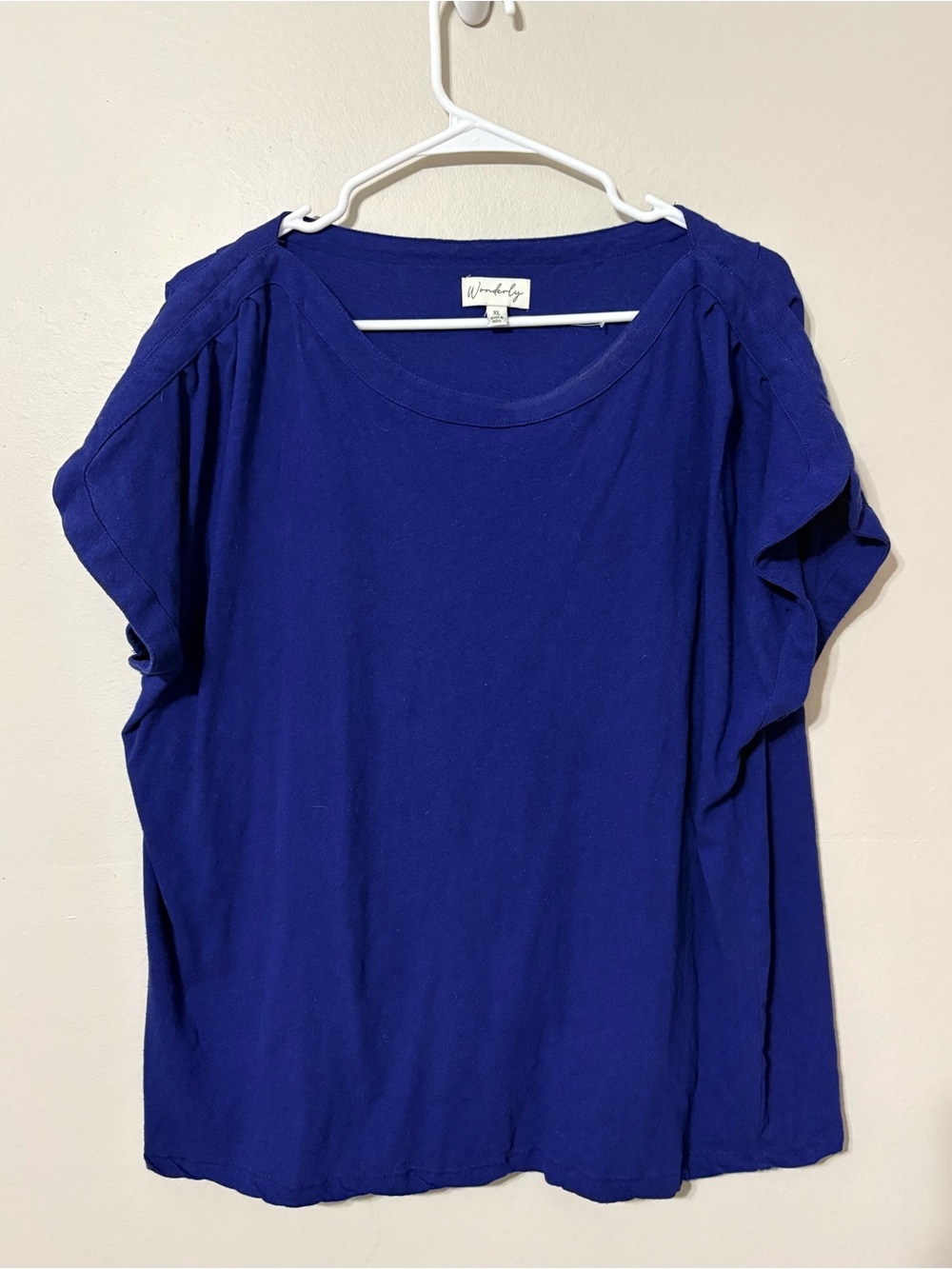 Wonderly Royal Blue Womens Short Sleeve Top